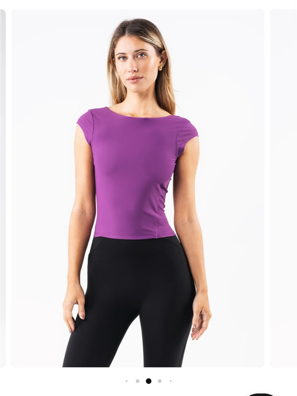 Alphalete basic open back women’s small purple top